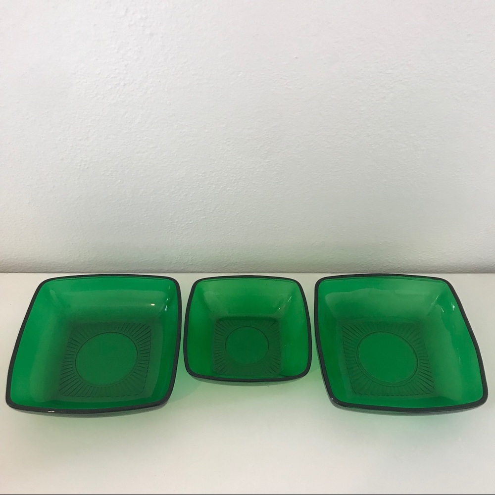 Charm Forest Green Depression Glass Bowls